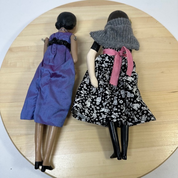 Du Buh Du Designs Art Doll Signed Christine Alvarado Handmade Artisan Set of 2 - Picture 8 of 13